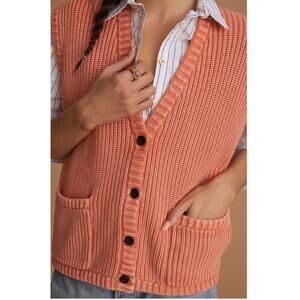 DemyLee - Women's Layne Patch-Pocket Oversized Sweater Vest in Light Coral (XS)